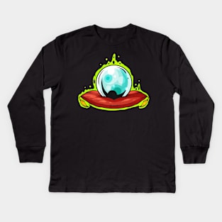 Glass Sphere With Green Shimmer Fortune Teller Halloween Kids Long Sleeve T-Shirt